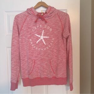 US Apparel Cape Cod Hoodie Size Medium Heathered Pink Seashell Beach F10